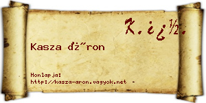 Kasza Áron névjegykártya